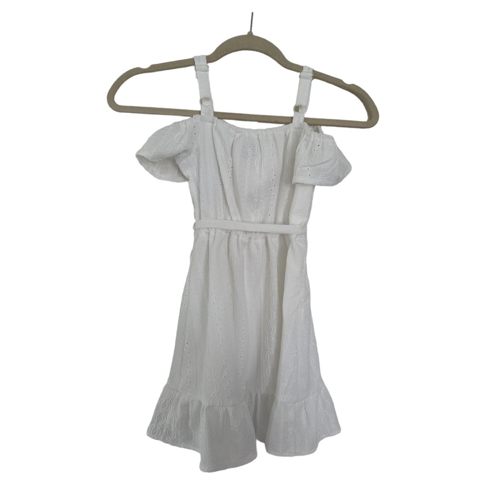 NWT simply white sleeveless dress ruffles elastic waist sizeS(5/6)